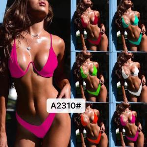 Wholesale Swimming Suits Bikini Backless High Elastic Waterproof Red Color Two Pieces Swimsuit from china suppliers