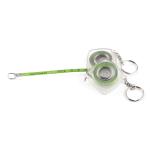 Green Metal Measuring Tape Keychain 2 Meters 80 Inches With Transparent Plastic