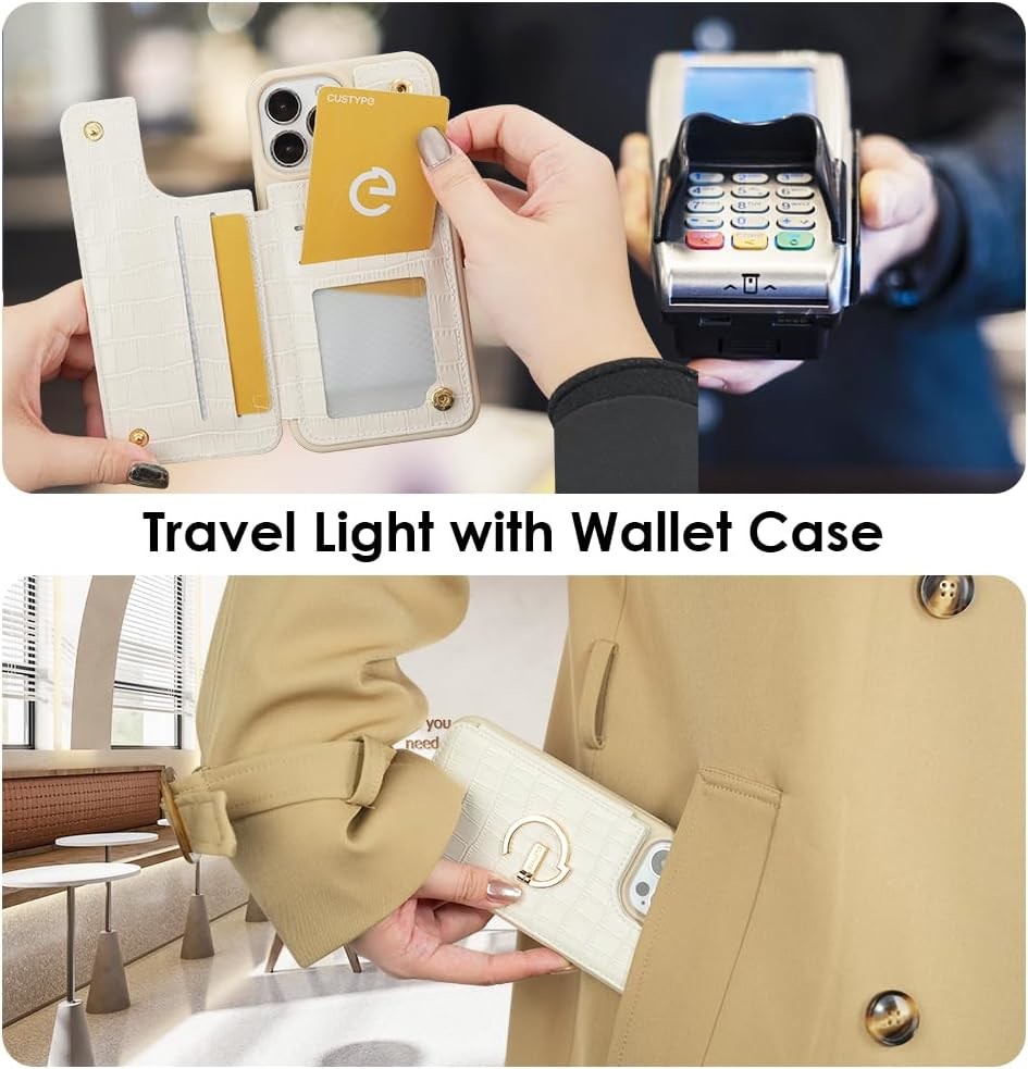 iPhone 13Pro Max 6.7 "-, wallet case with card holder, leather protective case with ring holder,