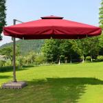 Waterproof Garden Beach Patioparasol Aluminum Umbrella for Outdoor Dining in Red