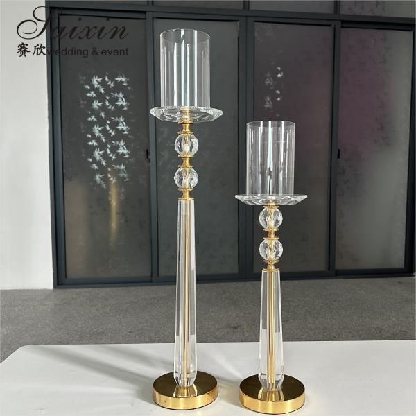 New Design Set Gold Candle Holder Stand Metal Wedding Decoration Supplies