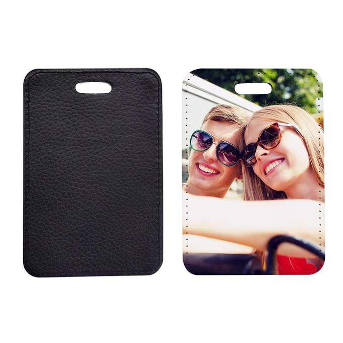 Double Sided Sparkle Custom Leather Luggage Tags For Sublimation Printing