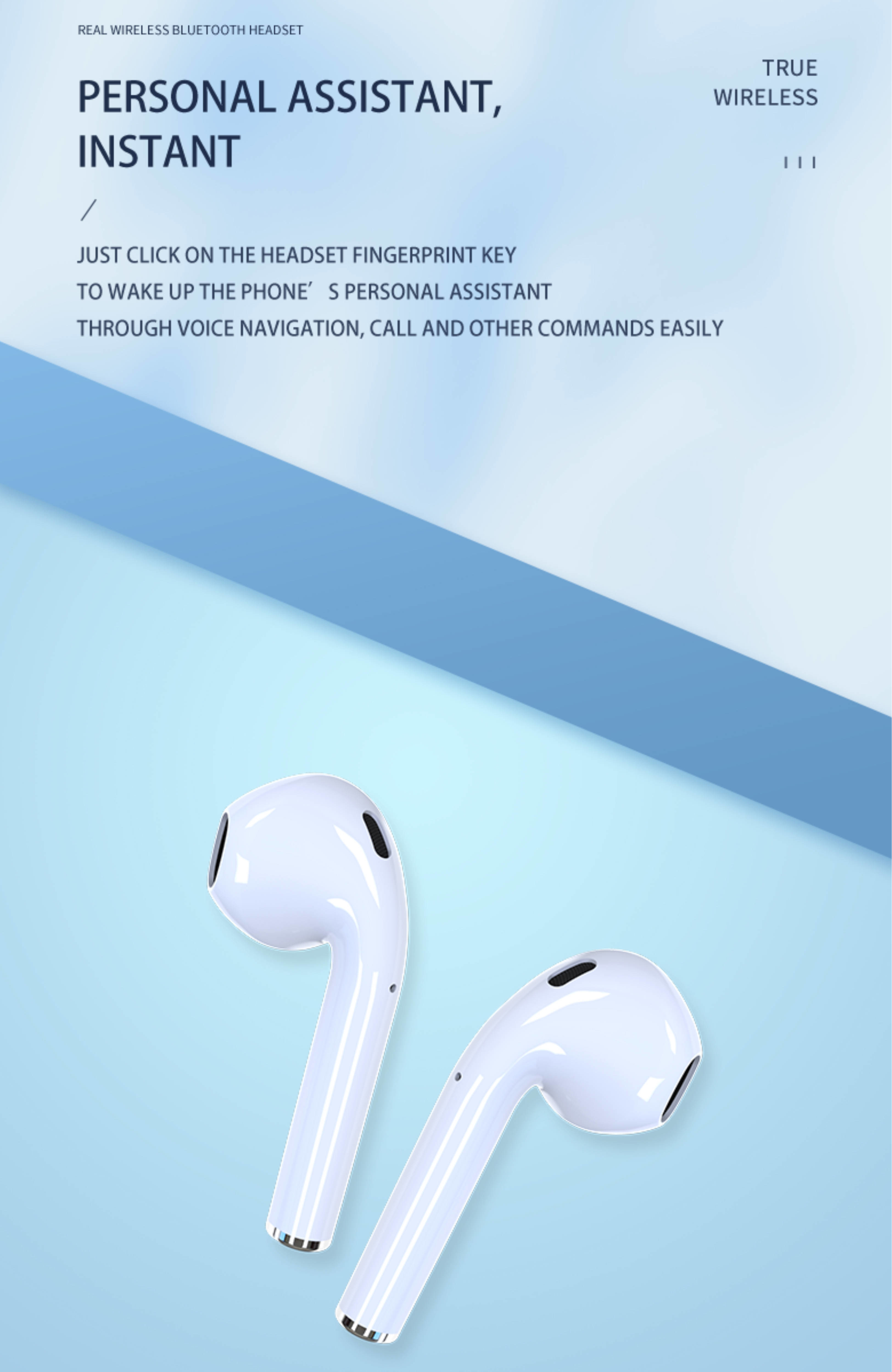 Good Sounding Wireless Earbuds Bluetooth In Ear Detection Lightweight For Fitness