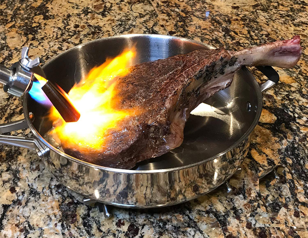 Sous Vide Slow Cooking Gas Heating Torch Attachment for Perfectly Searing Culinary Treats