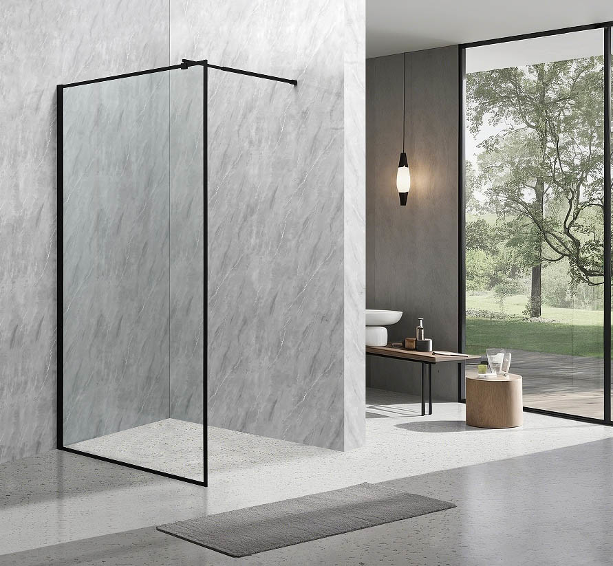 6/8mm Tempered Glass With Black Alum Frame Frameless Shower Enclosure For Stylish Bathroom