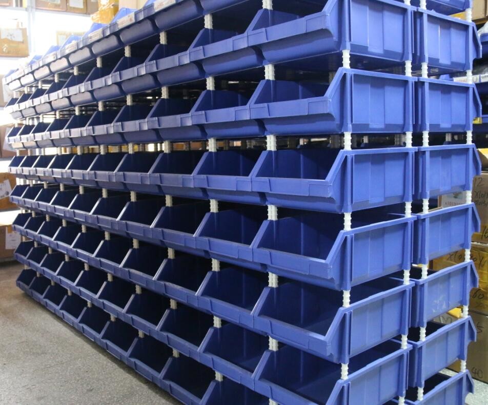PP PE Plastic Large Small Industrial Stackable Hang Warehouse Spare Parts Tool Shelf Picking Storage Bin Wholesale