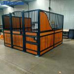 Steel Farm Fence Portable 3.5m Barn Stall Fronts With Teak Wood Double Door