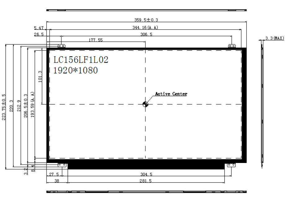 15.6 inch 1920*1080 220 brightness IPS LCD screen can be equipped with touch 30PIN EDP tablet PC LCD screen