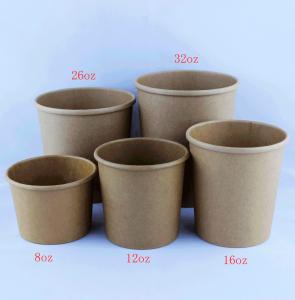 Wholesale Leakproof Kraft Paper Soup Bowl , Recyclable 12 Oz Soup Cups With Lids from china suppliers
