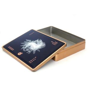 Wholesale Luxury Leather Surface Metal Cans Gift Packaging Box Cookie Food Mooncake from china suppliers