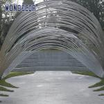 Public Stainless Steel Outdoor Sculpture Large Scale Geometric Line Splicing