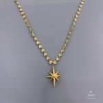 Hexagram Pendant Flower Chain Necklace Couples Stainless Steel Fashion Jewelry