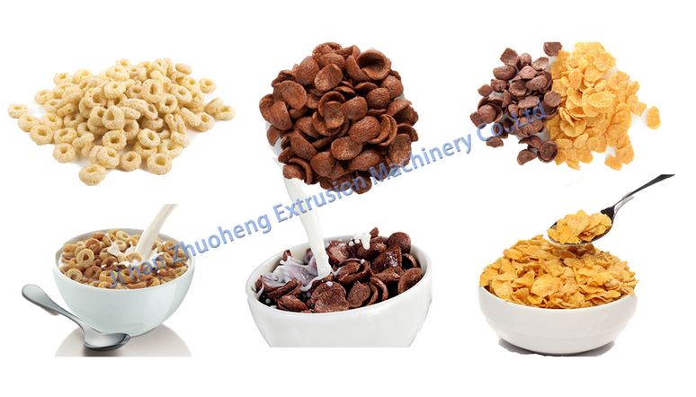 Multifunctional Extruder Corn Maize Flakes Breakfast Cereals Machine Production Line
