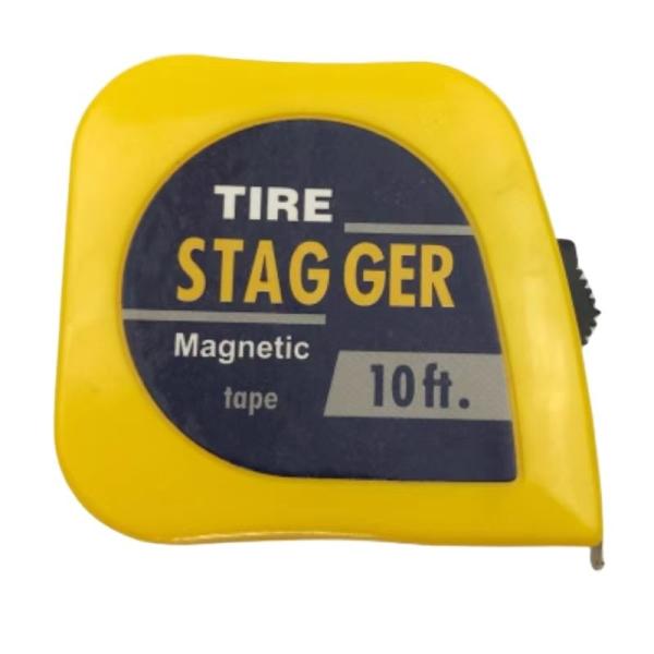 Custom Logo Yellow Magnetic Racing Tire Stagger Tape Measure with 10 Feet Length