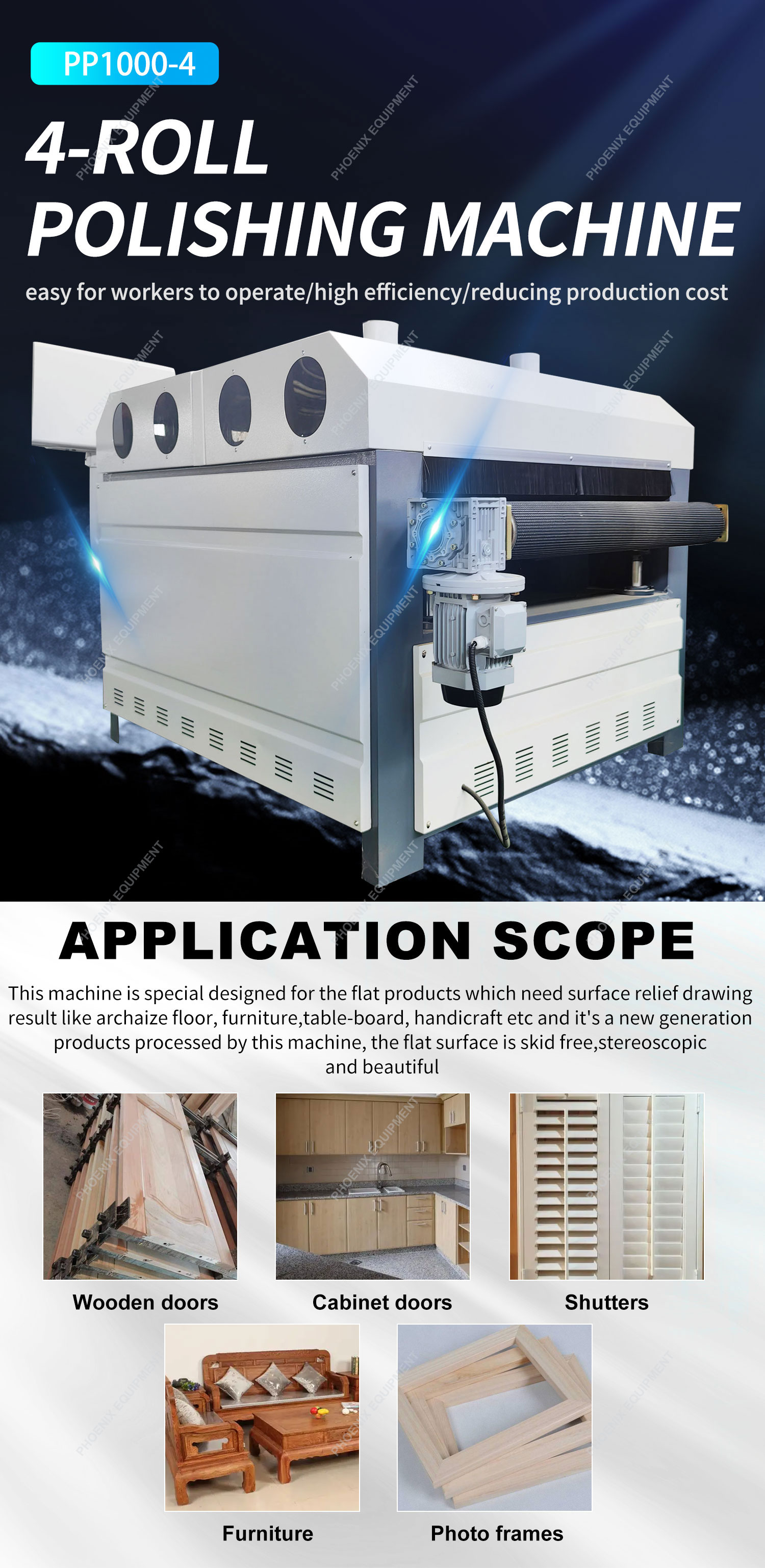 Min Working Length 350mm Fully Automatic Wood Board Polishing Machine for Solid Wood