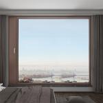 Water Tightness Level 6 SKATE 75 Casement Window with French Glass and Aluminum
