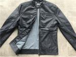 Navy Mens PU Jacket With Suede Detail , Faux Leather Biker Jacket TW73204