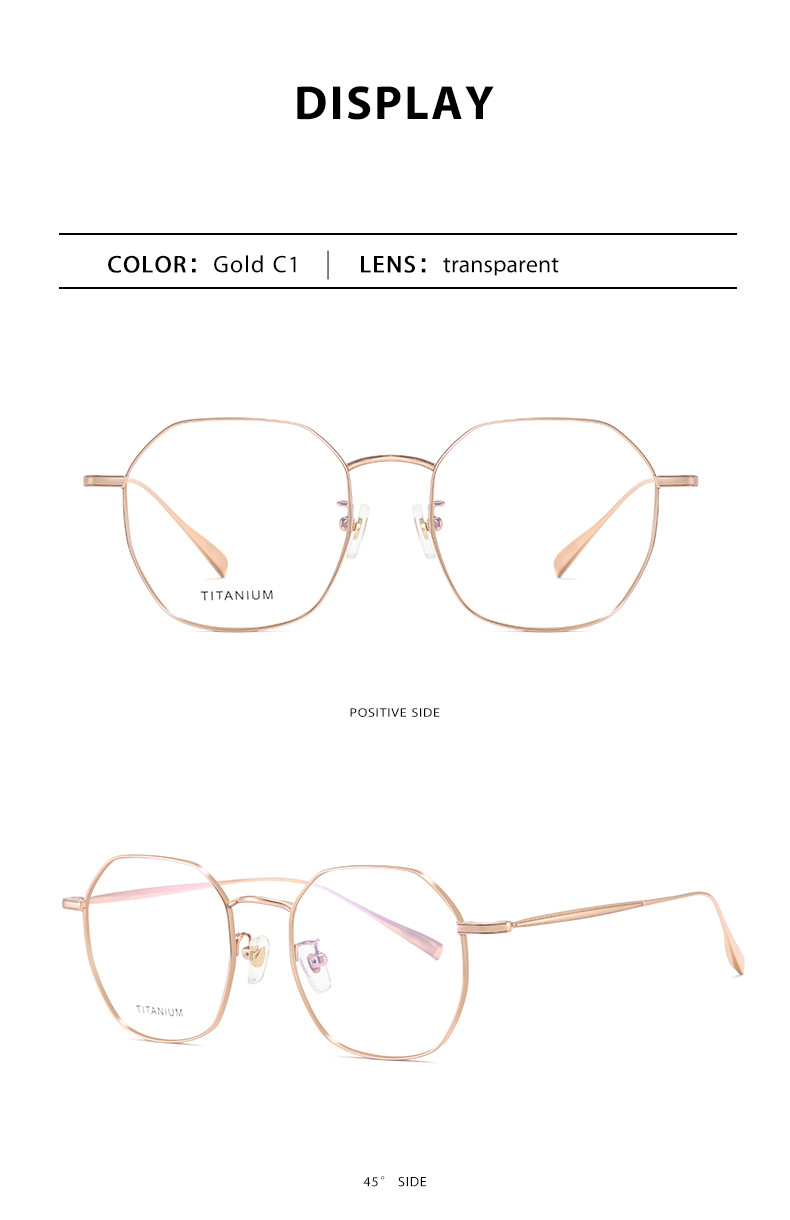 Optical Flexible Titanium Frame Glasses With Transparent Lenses