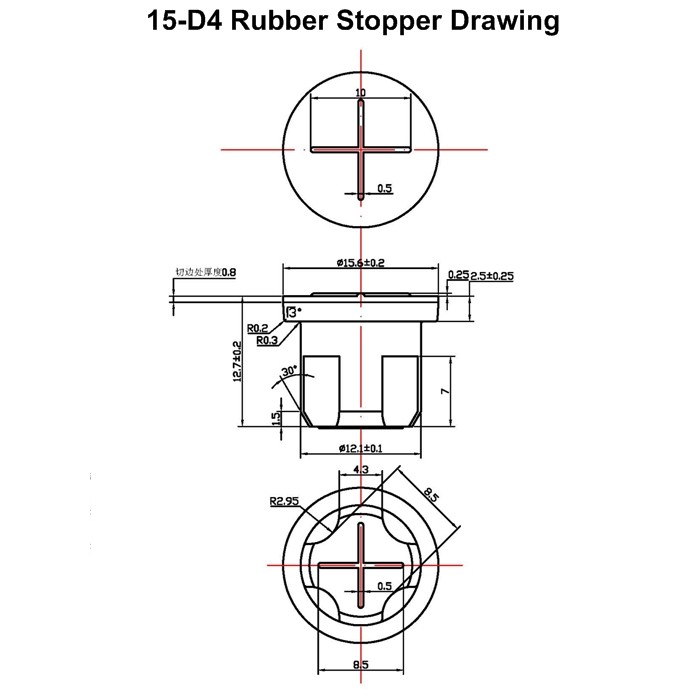 Grey 15-D4 Pharmaceutical Rubber Stoppers With Perfect Air Tightness