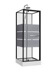 Fashion Pivot Door， Corner Shower Stalls , Square Shower Cabin with white