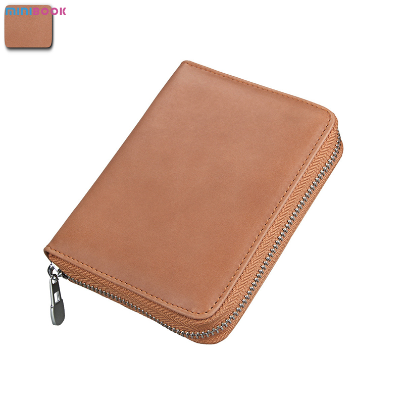 Custom Logo Genuine Leather Rfid Wallet with RFID Blocking and ID Card Holder