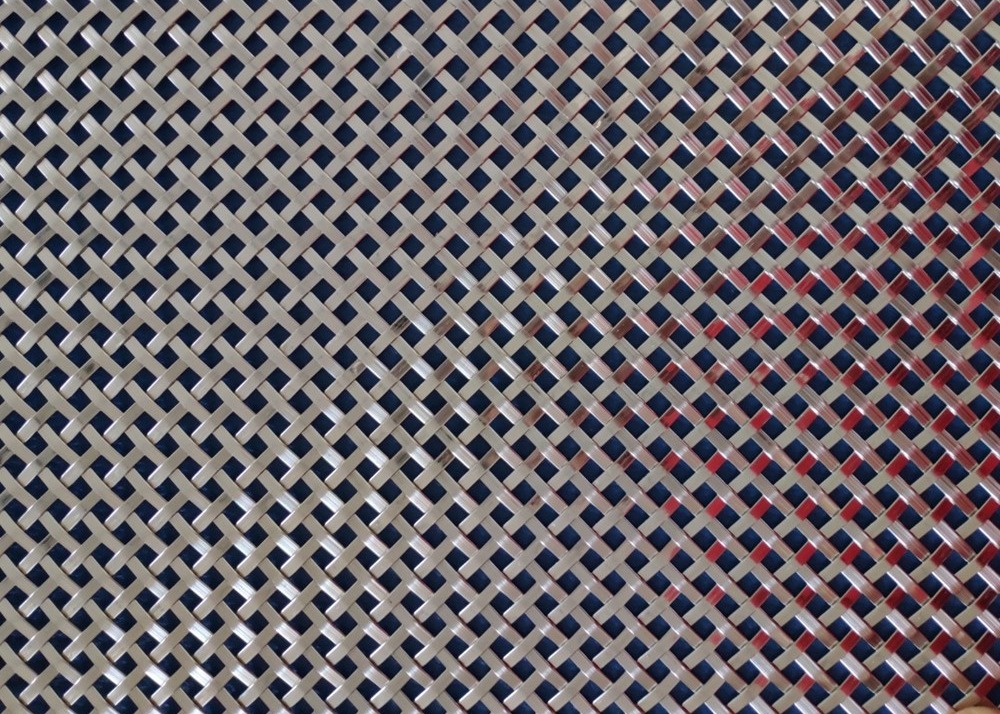 Anti Corrosion Architectural Brass Mesh Round Wire And Flat Wire Intersect
