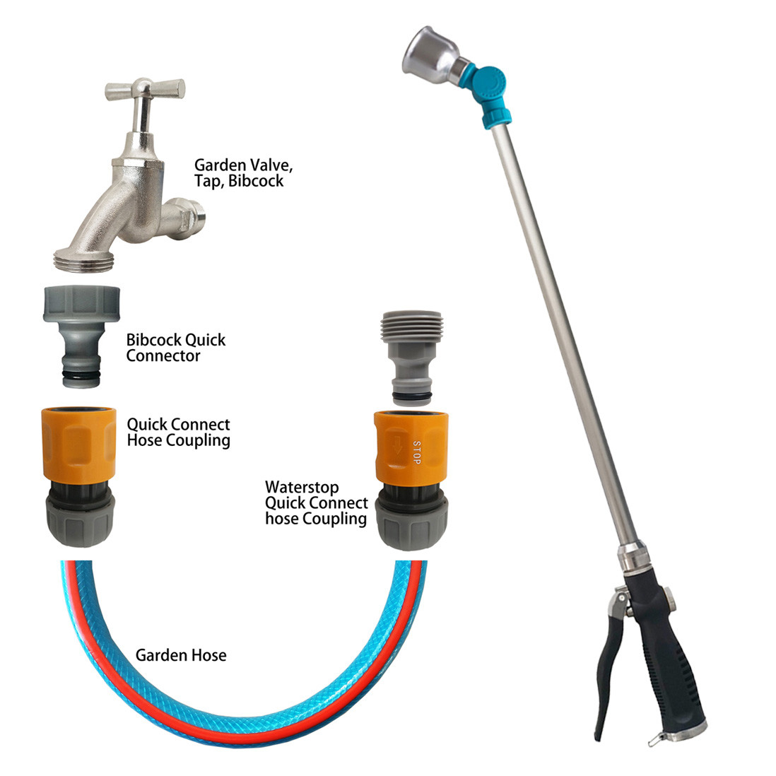 Trigger Control Soft Rain Spray Wand With Adjustable Angle