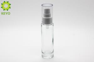 Wholesale Clear Glass Foundation Bottle , Round Shape 30ml Empty Glass Pump Bottles from china suppliers
