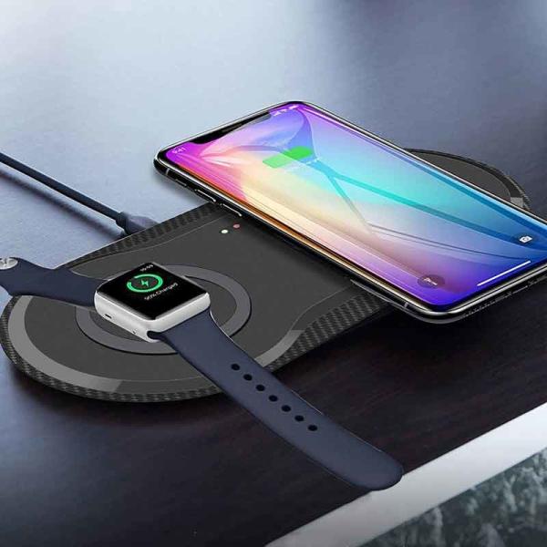 5W 7.5W 10W OVP OCP Dual Wireless Charging Pad Portable 2 In 1