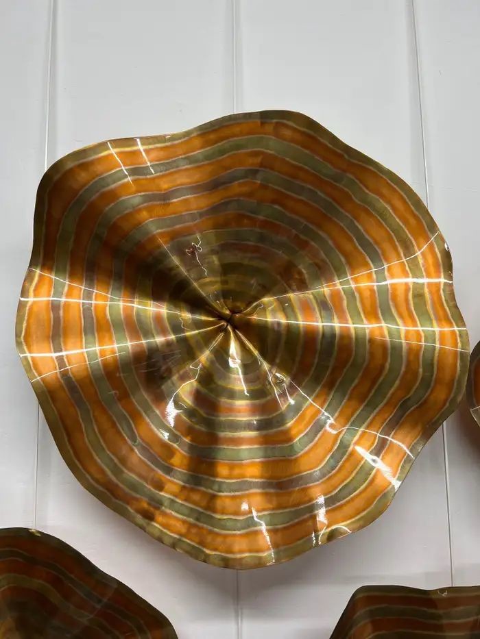 Hand Painted 5 Star Hotel Luxury Metal Copper Wall Sculpture