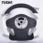 Universal Leather Flat Bottom Steering Wheel Black White Fit For Toyota Easy