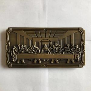 Wholesale DN01 Coffin Hardware Casket Decoration Metal Last Supper Nameplate 18 * 6 Cm from china suppliers