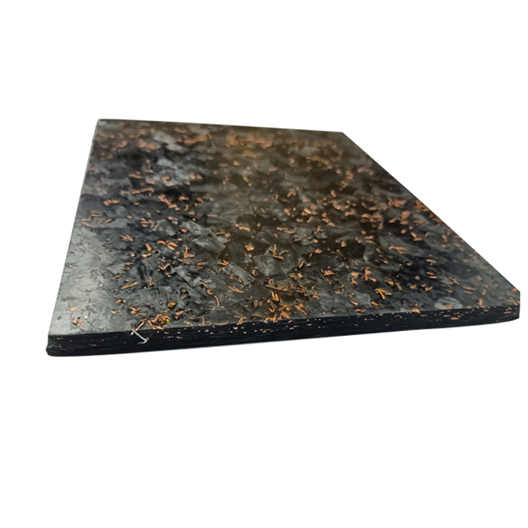 Marble Effect Forged Composite Carbon Fiber Sheet with Copper Powder and Golden Foil