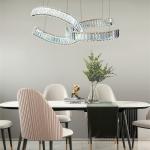 Titanium / Chrome LED Stainless Steel Glass Pendant Light For Decorative Bedroom