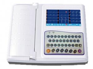 China 12 Channel Ecg Machine 7 Inch Electrocardiogram Equipment With Full Keyboard on sale