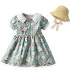 Summer Children'S Clothing Polka Dot Puff Sleeves Baby Girl Dresses With Visor