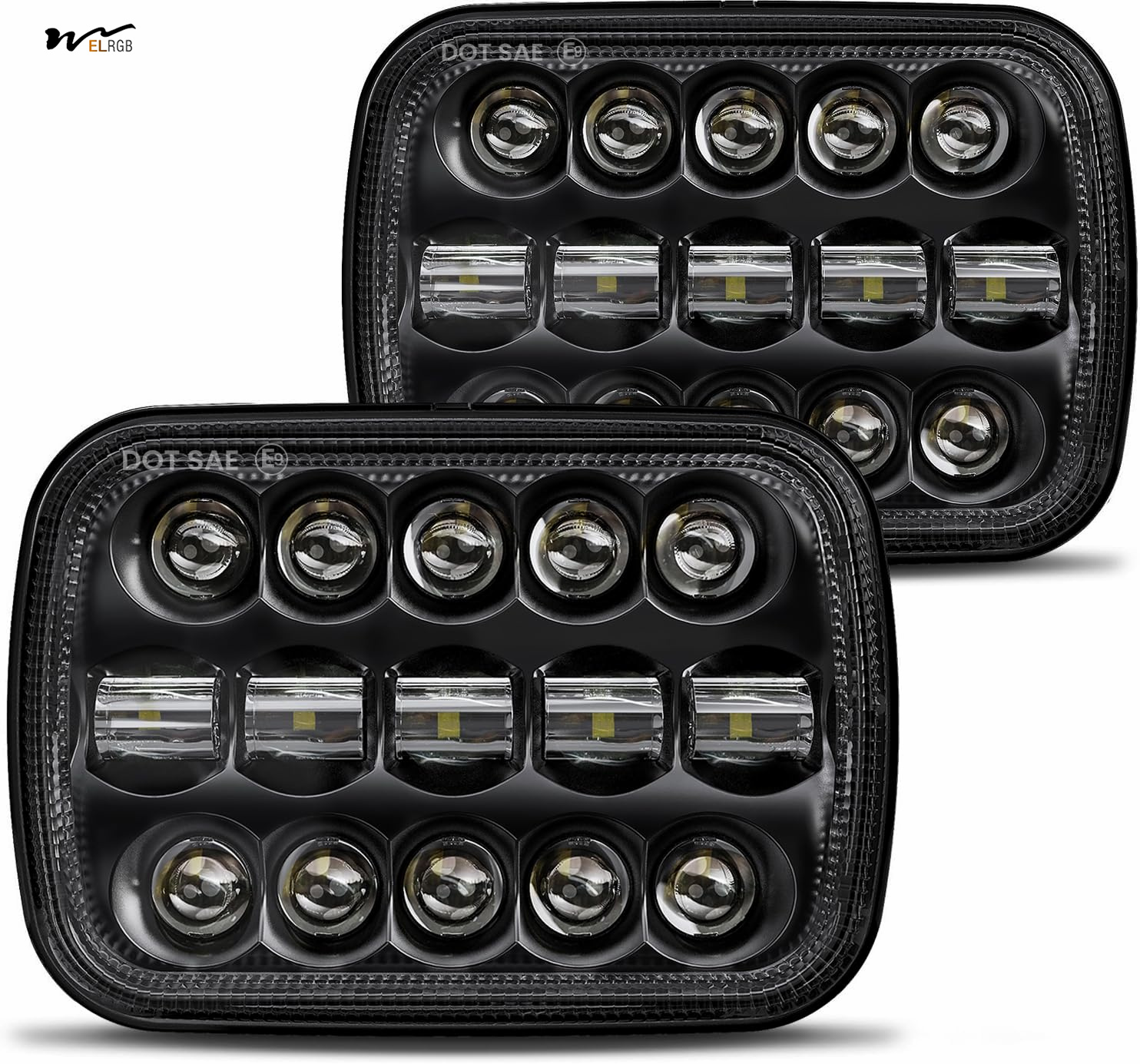 110W 5x7 LED Headlights 7x6 Headlight Hi/Low Sealed Beam Driving Lights Manufacturing