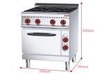 Electric Oven Commercial Gas Range 4 Burners for Restaurant Kitchen 143KG