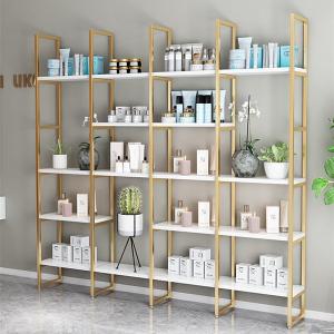Wholesale Nordic Height 1800mm Length 2500mm Iron And Wood Shelves For Nail Shop from china suppliers