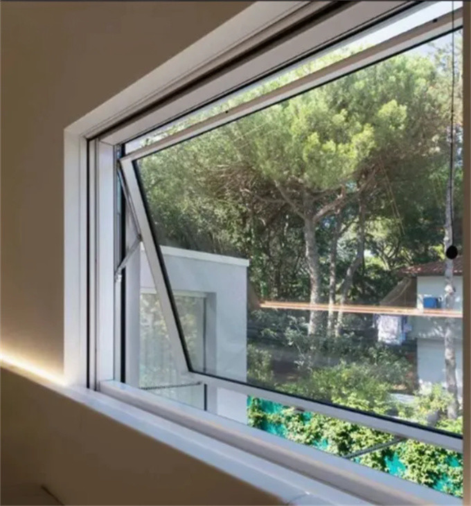 Black and White Double Glazed Aluminum Alloy Awning Windows with 8-Way Seal