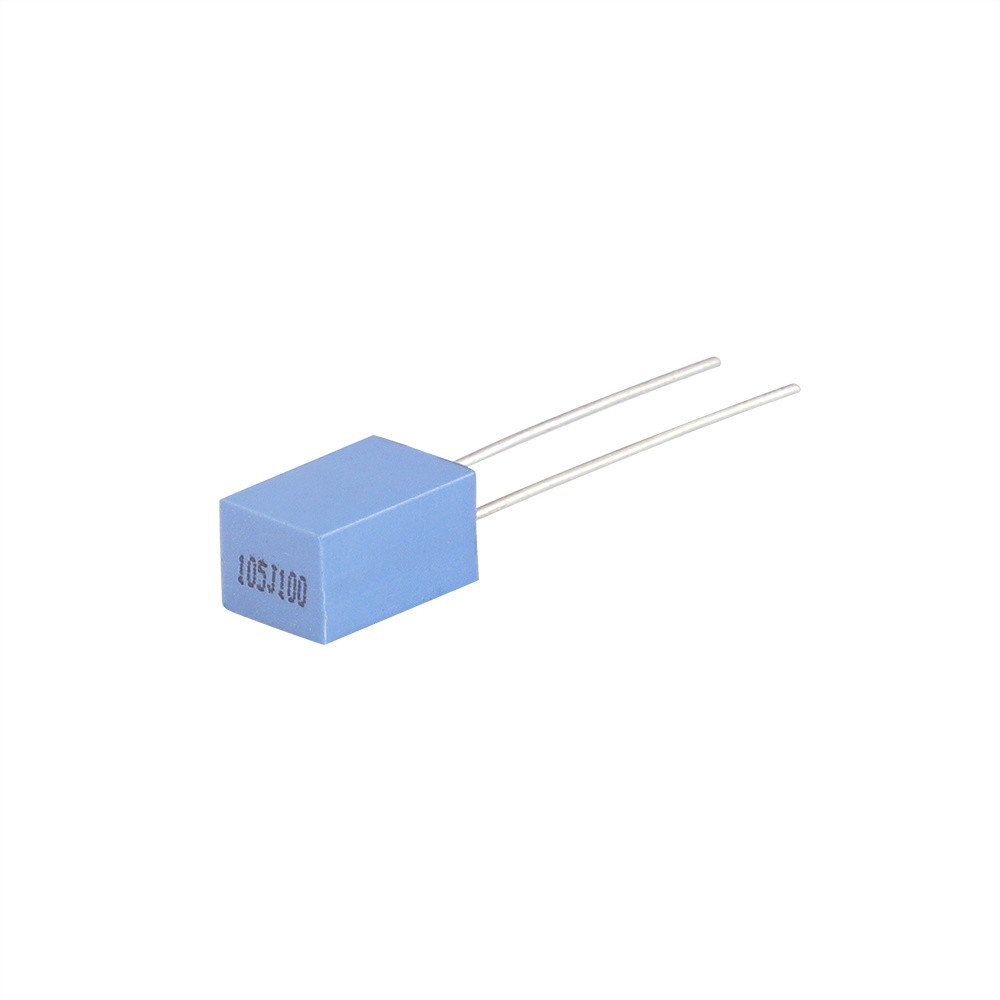 Mini Box 5mm Metallized Polyester Film Capacitor 105J100V MKT Pitch 5mm