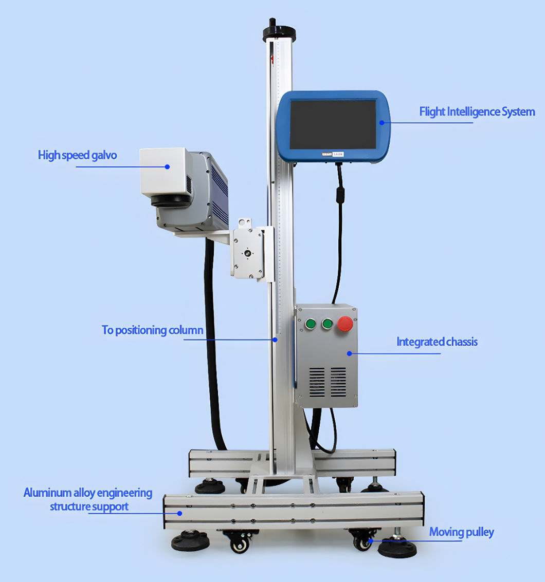 Customized Conveyor Flying Fiber Laser Logo Printing Machine Capsule Laser Engraving Machine 50W Price