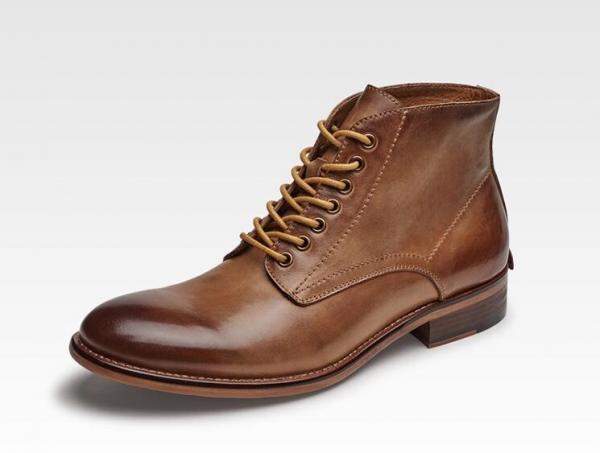 Quality Autumn Winter Mens Leather Dress Boots High Top Leather Boots Cotton - Padded With Plush for sale
