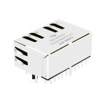 LPJG26843AFNL 100/1000 Base-T Tab Down Green/Green LED 1x2 Port RJ45 Magnetic