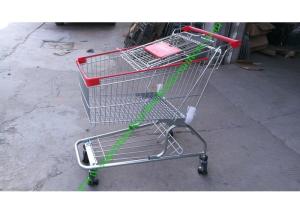 Wholesale Iron Wire Shopping Cart , Powder Coated Grocery Shopping Trolley With Elevator Wheels from china suppliers