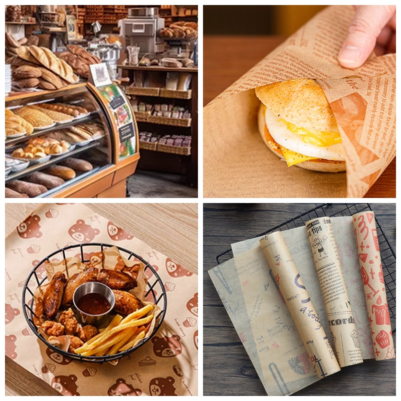 38gsm 40gsm Wax Coating Greaseproof Paper For Fast Food Wrapping 8.5 x 11inch 