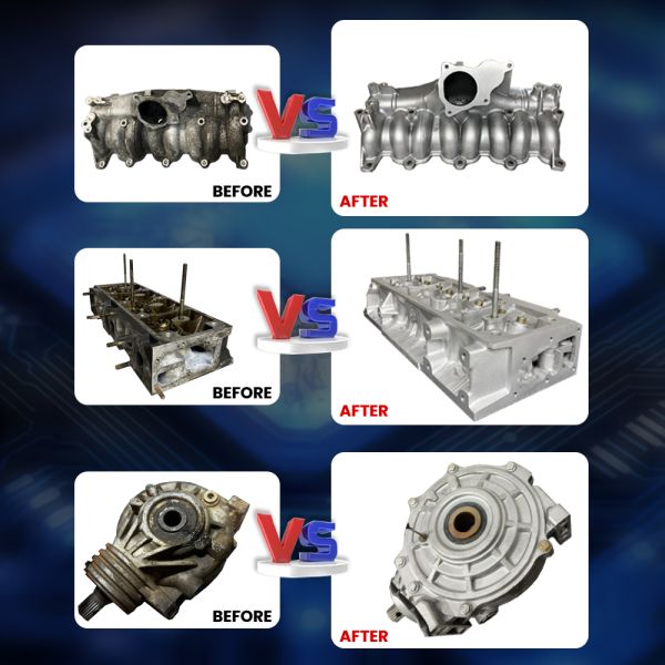 Sandblasting of Alloy Wheel Surfaces Closed Loop Wet Sandblasting Cabinet Dust-free Water Sand Blasting Machine