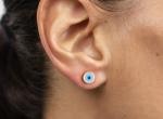 Evil Eye Stainless Steel Gold Earrings Niche Luxury Fashion Blue Eye Earrings