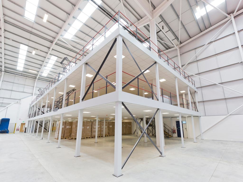 2000kgs Loading Industrial Mezzanine Floors Steel Platform Multi Tier Racking