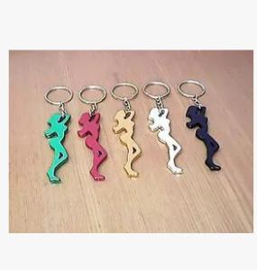Wholesale New creative gift product metal beauty bottle opener keychain keyrings from china suppliers